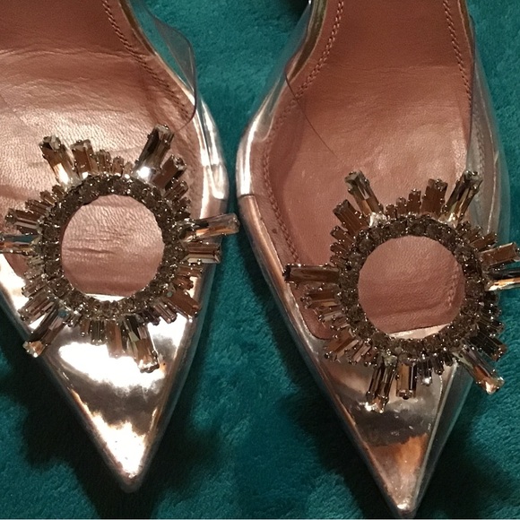 AMINA MUADDI Begum embellished PVC slingback pumps size 41 new - Picture 7 of 16